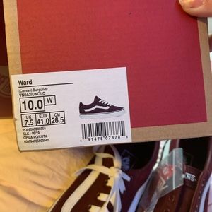 Burgundy size 10 old school vans